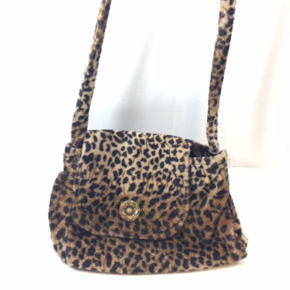 Vintage Chetah Print Soft Fabric Crossbody Bag Handmade - Picture 2 of 9